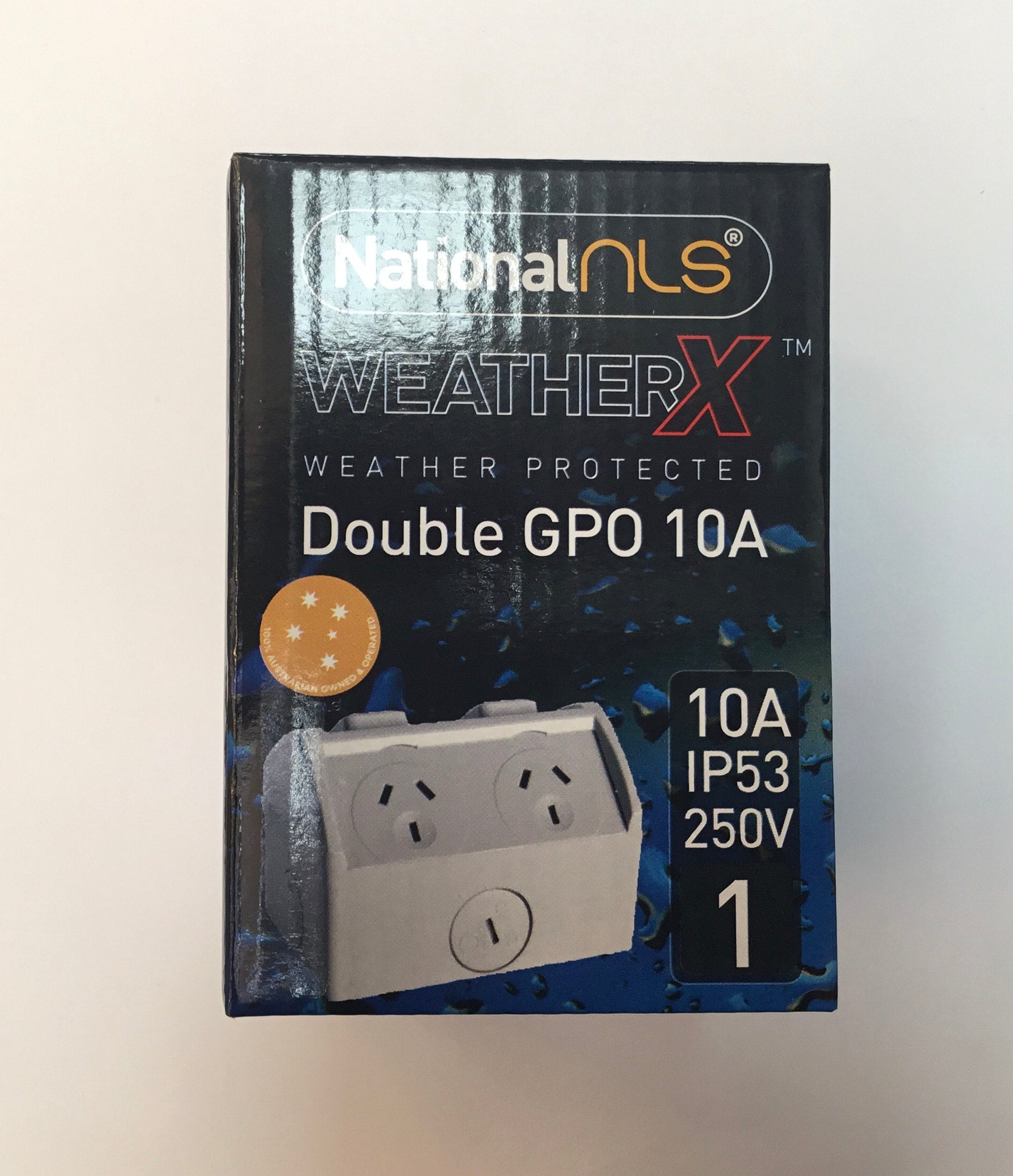 WEATHERPROOF DOUBLE GPO 10A IP53 250V NLS | Nordwest lighting pty ltd